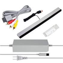 Adaptador de alimentação + cabo AV + barra de sensor para Nintendo Wii