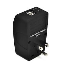 Adaptador de alimentação Ceptics US para UE European com 2 USB Black GP4-5