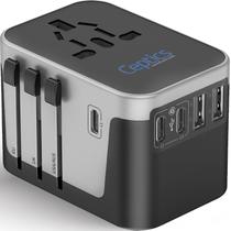 Adaptador de alimentação de viagem Ceptics UP-30KU-BL 6 em 1 6A 5 USB Adaptador de alimentação de viagem Ceptics UP-30KU-BL 6 em 1 6A 5 USB