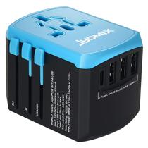 Adaptador de alimentação de viagem JYDMIX Universal com 3 portas USB tipo C