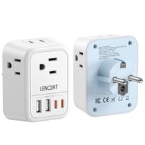 Adaptador de alimentação de viagem LENCENT Alemanha França Tipo E/F Plug