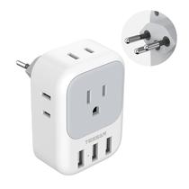 Adaptador de Alimentação TESSAN Switzerland Tipo J - 4 Saídas + 3 USB