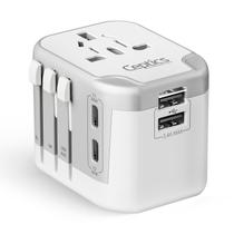 Adaptador de alimentação universal Ceptics 5 em 1 com USB-A e USB-C Adaptador de alimentação universal Ceptics 5 em 1 com USB-A e USB-C