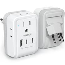 Adaptador de alimentação VINTAR US para o Brasil com 4 saídas e 3 portas USB Adaptador de alimentação VINTAR US para o Brasil com 4 saídas e 3 portas USB