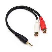 Adaptador de áudio AHIER Mini Jack estéreo de 3,5 mm macho para 2 RCA fêmea Adaptador de áudio AHIER Mini Jack estéreo de 3,5 mm macho para 2 RCA fêmea