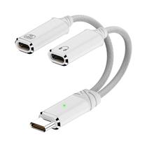 Adaptador De Áudio Com Conector USB C Duplo E Cabo Carregador Rápido De 100W Para iPhone, Samsung E Adaptador De Áudio Com Conector USB C Duplo E Cabo Carregador Rápido De 100W Para iPhone, Samsung E