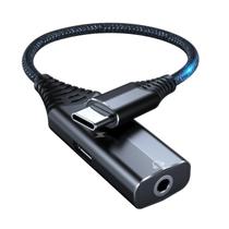 Adaptador de áudio digital tipo-c 3.5 Conversor de fone de ouvido Chamada de carregamento de telefone Cabo adaptador de cabo de carregamento rápido 60w