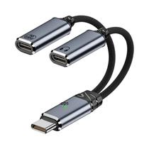 Adaptador De Áudio Dual Type-C USB C Splitter Carregador Rápido De 100W Para Samsung iPhone 15 16 Adaptador De Áudio Dual Type-C USB C Splitter Carregador Rápido De 100W Para Samsung iPhone 15 16