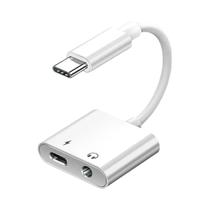 Adaptador De Áudio E Carregamento Tipo C Para 3.5mm 2 Em 1 Conector USB C Aux Para iPhone Samsung