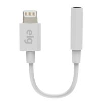 Adaptador De Áudio ELG Auxiliar P3 para Apple Lightning, Áudio e Microfone, 8,5cm, PVC, Branco - ADP8P3 Adaptador De Áudio ELG Auxiliar P3 para Apple Lightning, Áudio e Microfone, 8,5cm, PVC, Branco - ADP8P3
