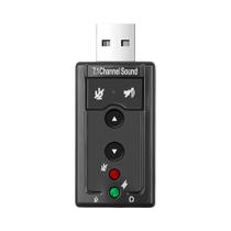 Adaptador De Áudio Mini USB Para 3.5mm Com Microfone, Placa De Som Externa Para Interface De