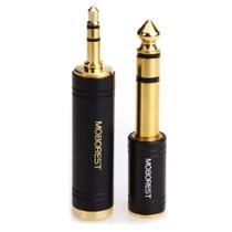 Adaptador de áudio MOBOREST 6,35 mm M a 3,5 mm F estéreo preto, pacote com 2 unidades Adaptador de áudio MOBOREST 6,35 mm M a 3,5 mm F estéreo preto, pacote com 2 unidades