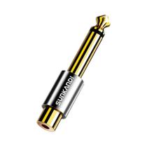 Adaptador De Áudio Mono De 6,35mm Macho Para RCA Fêmea Para Amplificadores De Guitarra E