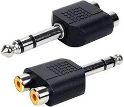 Adaptador De Áudio P10 ST X 2 Jack RCA ST Tblack