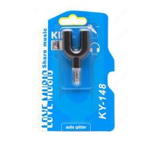 Adaptador de Áudio P2 Com 2 duas saídas fêmea Fone e Microfone KY-148