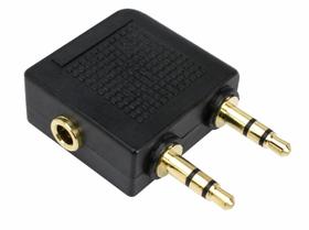 Adaptador de Áudio P2 Fêmea para Dois P2 Macho Stereo EXBOM Adaptador de Áudio P2 Fêmea para Dois P2 Macho Stereo EXBOM