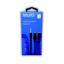 Adaptador de audio p2 para p3 multilaser (wi409) preto Adaptador de audio p2 para p3 multilaser (wi409) preto
