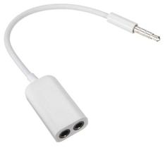 Adaptador de Audio P2 Stereo para 2 Fones - Branco - P2 3,5mm Macho X 2 P2 3,5mm Fêmea