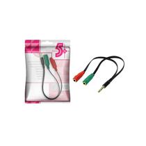 Adaptador de Audio P3 Para 2P2 20cm Preto Headset Gamer Fone e Microfone Original Adaptador de Audio P3 Para 2P2 20cm Preto Headset Gamer Fone e Microfone Original