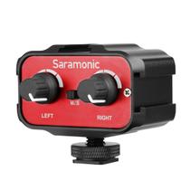 Adaptador de áudio passivo de 2 canais Saramonic SR-AX100 para câmeras DSLR