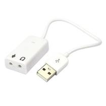 Adaptador De Áudio Usb 7.1 3D Entrada 3.5Mm Fone Microfone