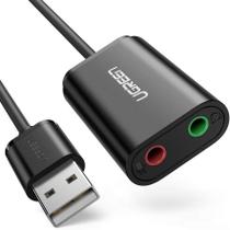 Adaptador de Áudio USB com Entrada P2 para Fone e Microfone Ugreen US205 Adaptador de Áudio USB com Entrada P2 para Fone e Microfone Ugreen US205