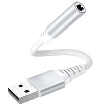 Adaptador de áudio USB para conector de 3,5 mm Paloxy White