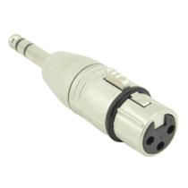 Adaptador de Áudio XLR 3 Pinos Fêmea para P10 Estéreo Metal