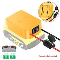 Adaptador De Bateria Dewalt 20V Para Power Wheels Com Interruptor, Fusível, Terminais De Fio 12AWG