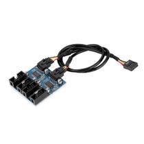Adaptador de cabeçalho USB ASHATA, extensor macho para 4 fêmea de 9 pinos