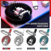 Adaptador de cabo de dados alemão Spring 3 em 1 para iPhone/Android Adaptador de cabo de dados alemão Spring 3 em 1 para iPhone/Android