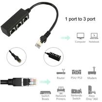 Adaptador de cabo Ethernet RJ45 1 masculino a 3 fêmea splitter port LAN Network Plug