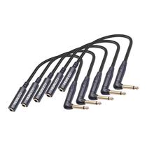 Adaptador de cabo HUALEU, pacote com 5 unidades, 1 pé, ângulo reto, 6,35 mm, mono
