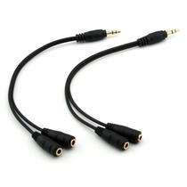 Adaptador de Cabo ONXE 3,5mm - Splitter Stereo Jack Banhado a Ouro Adaptador de Cabo ONXE 3,5mm - Splitter Stereo Jack Banhado a Ouro
