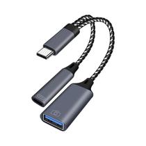 Adaptador De Cabo USB C OTG 2 Em 1 Tipo C Para Porta De Carregamento USB a PD Para Samsung Huawei