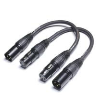 Adaptador de cabo XLR Suanqi de 3 pinos macho para mulher, pacote com 2 unidades de 15 cm Adaptador de cabo XLR Suanqi de 3 pinos macho para mulher, pacote com 2 unidades de 15 cm