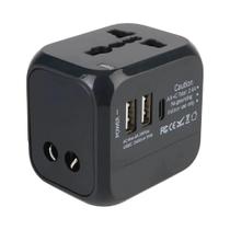 Adaptador De Carregador De Parede Universal 2 USB 1 Tipo C Tudo-em-Um Para Plugues Dos EUA, UE,