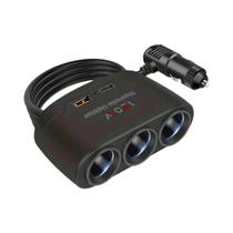 Adaptador De Carregador Rápido 3 Em 1 120W Para Carro Com Plugue De Acendedor De Cigarros Para Adaptador De Carregador Rápido 3 Em 1 120W Para Carro Com Plugue De Acendedor De Cigarros Para