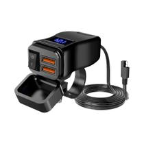 Adaptador De Carregador USB Duplo À Prova d'Água Para Guidão De Motocicleta Com Interruptor De Adaptador De Carregador USB Duplo À Prova d'Água Para Guidão De Motocicleta Com Interruptor De