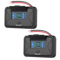 Adaptador de Carregamento Hapytrip 2 Unidades 78W 4 Portas USB 12V PD QC3.0 Adaptador de Carregamento Hapytrip 2 Unidades 78W 4 Portas USB 12V PD QC3.0