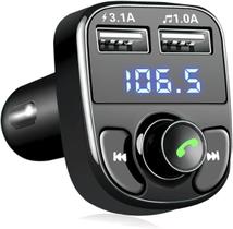 Adaptador de carro com transmissor FM Bluetooth Dual USB preto