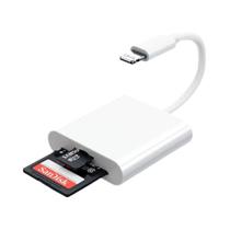 Adaptador De Cartão De Memória 2 Em 1 Para iPhone iPad Lightning SD TF, Adaptador Flash OTG Para