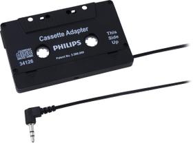 Adaptador de cassete PHILIPS Universal com conector de áudio de 3,5 mm preto Adaptador de cassete PHILIPS Universal com conector de áudio de 3,5 mm preto