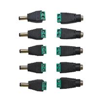 Adaptador De Conector De Energia DC 12V 2.1mm X 5.5mm Para Câmeras De CFTV E Fitas De LED