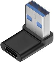Adaptador de dados USB-C tipo C fêmea para USB 3.0 A macho de 90 graus para laptop e desktop