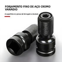 Adaptador De Encaixe Quadrado De 1/2 Polegada Para Soquete Sextavado Fêmea De 1/4 Polegada Com