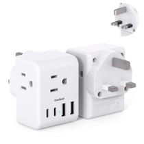 Adaptador de Energia One Beat Tipo G com 3 Tomadas e 4 Portas USB Adaptador de Energia One Beat Tipo G com 3 Tomadas e 4 Portas USB