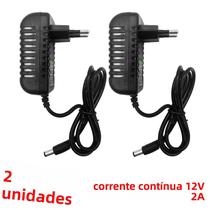 Adaptador De Energia Universal 2 Peças AC 100-240V Para DC 12V 2A Carregador Para Câmera DVR Adaptador De Energia Universal 2 Peças AC 100-240V Para DC 12V 2A Carregador Para Câmera DVR