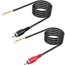 Adaptador de fio RCA para alto-falante 18AWG, pacote com 2 pés, 6 pés para TV, CD, DVD