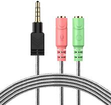 Adaptador de fone de ouvido MillSo, divisor de microfone/áudio de 3,5 mm, cabo de 1 m